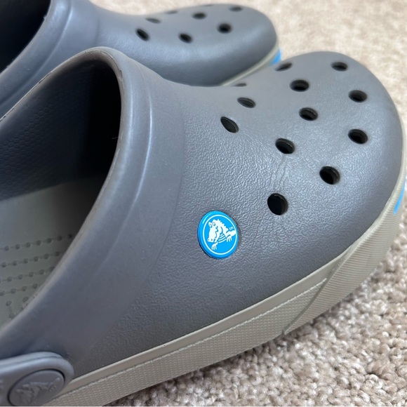 Crocs Crocband Clogs Mens Size 11 Dark Grey Blue Sporty Comfort Sandals Shoes - Picture 4 of 10